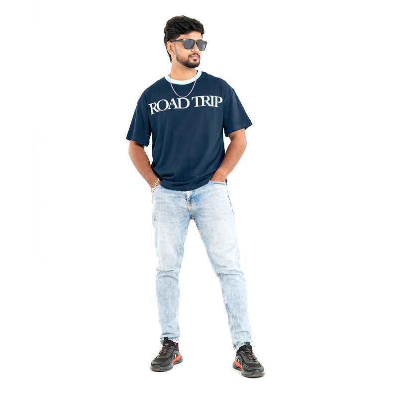 Road Trip Oversized T-Shirt in Blue