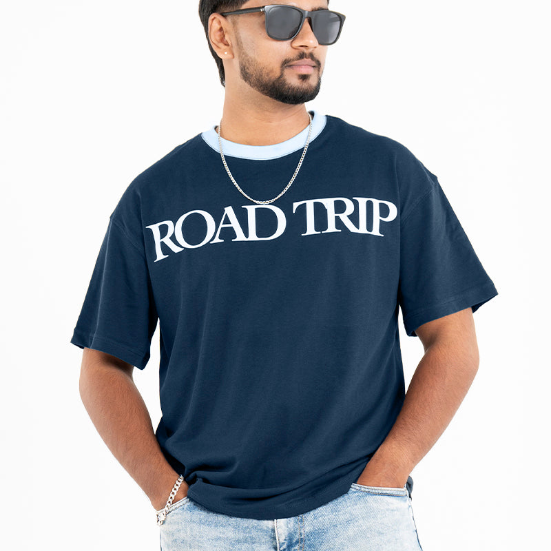 Road Trip Oversized T-Shirt in Blue