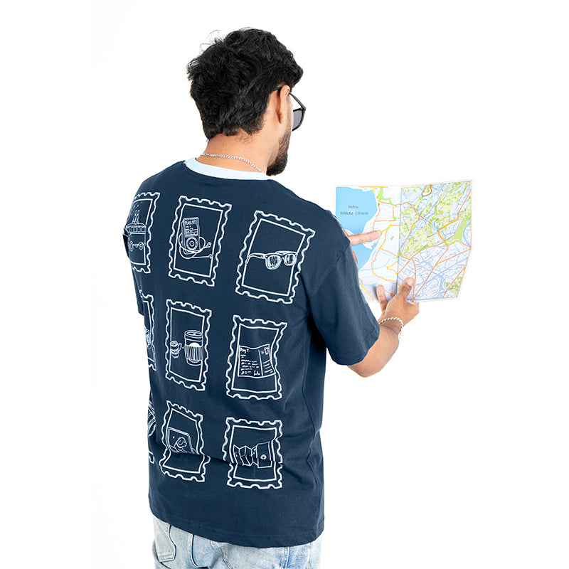 Road Trip Oversized T-Shirt in Blue