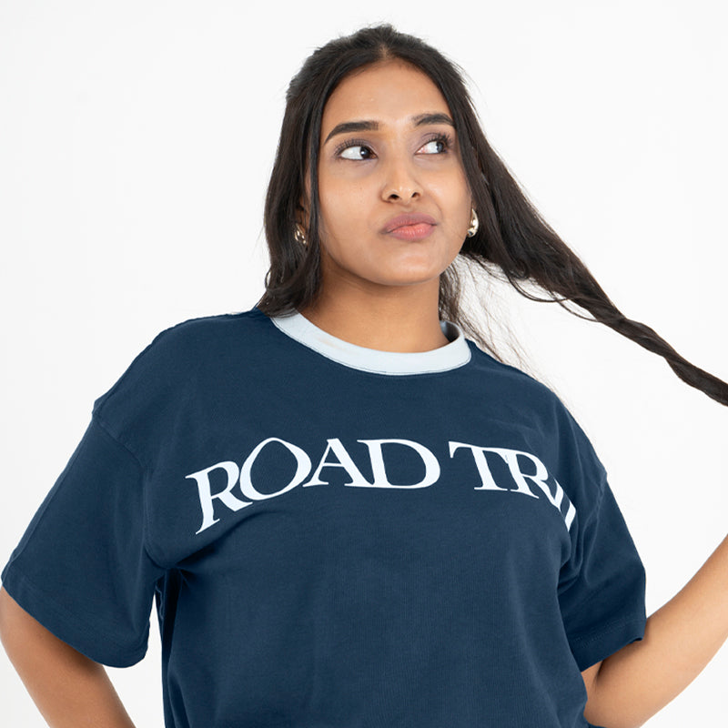 Road Trip Oversized T-Shirt in Blue